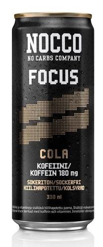 Energiajuoma Nocco Focus Cola 0,33 L /24 kpl (pantti ei sis) - kofeiinia, vihreää teetä, vitamiineja