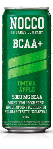 Energiajuoma Nocco BCAA+ Omena 0,33 L /24 kpl (pantti ei sis) - kofeiiniton, aminohappoja