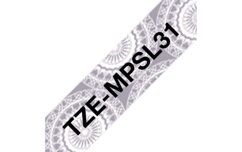 Tarrakasetti Brother TZe-MPSL31 12mm hopea pitsi/musta