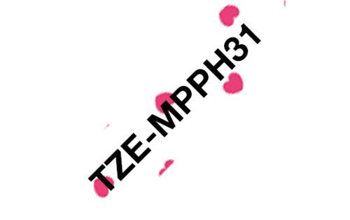Tarrakasetti Brother TZe-MPPH31 12mm pinkki sydän/musta