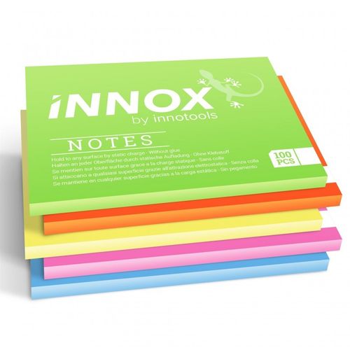 Viestilappu Innox Notes 10x7 cm 5 värin pakkaus - Suomessa valmistettu sähköstaattinen viestilappu